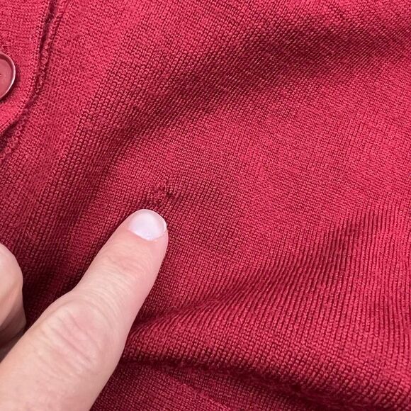 J.Crew Merino Wool Cardigan Sweater Burgundy Red Button Front Women’s M - Picture 7 of 9